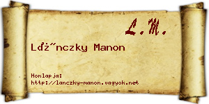 Lánczky Manon névjegykártya